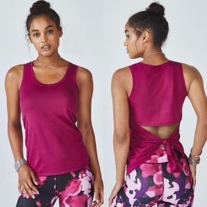 Fabletics Mariela Raspberry Cutout Tie-Back Tank Top S 💖
